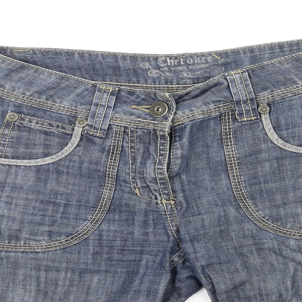 Cherokee Womens Blue  Denim Cut-Off Shorts Size 30 in