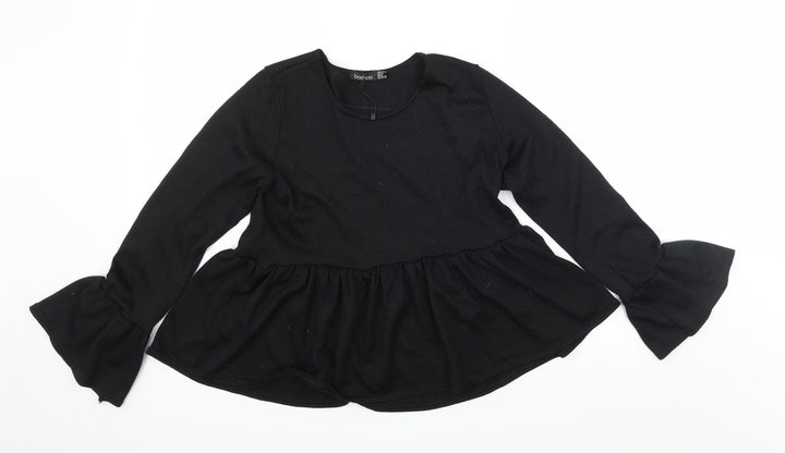 Boohoo Womens Black Knit Pullover Jumper Size 10