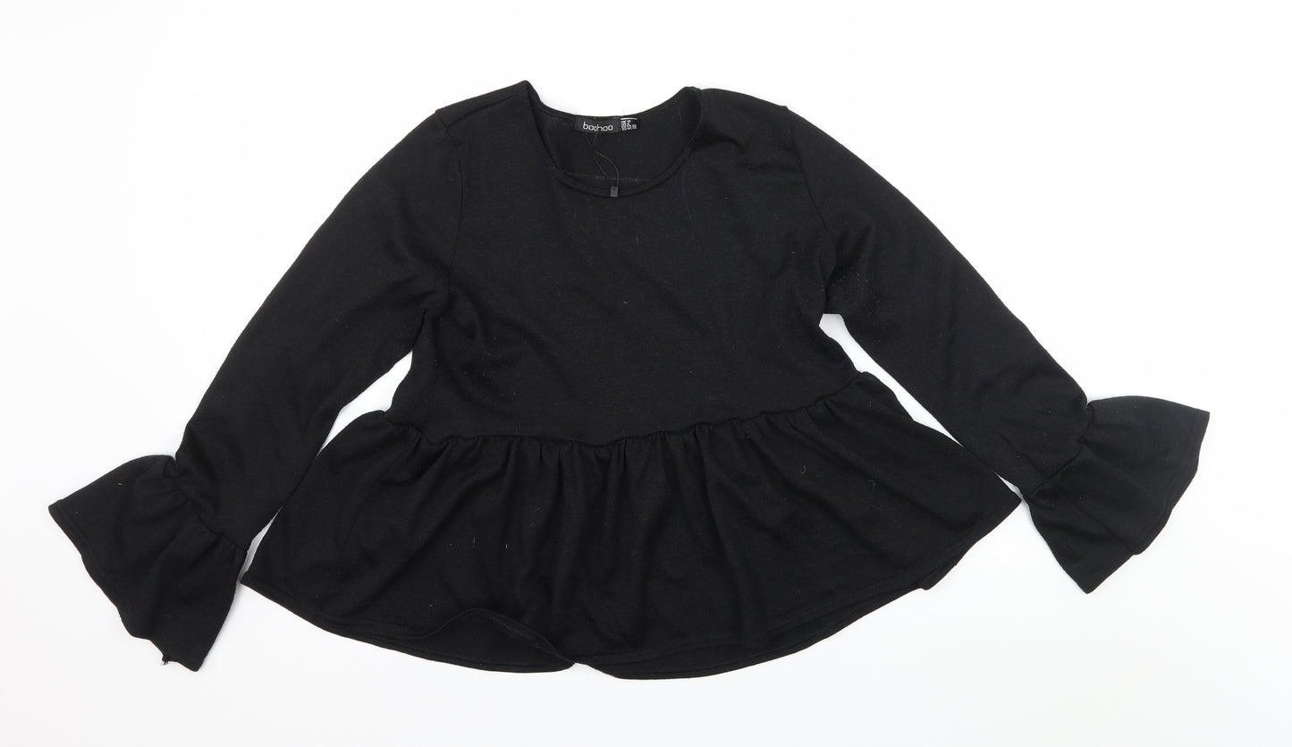 Boohoo Womens Black  Knit Pullover Jumper Size 10