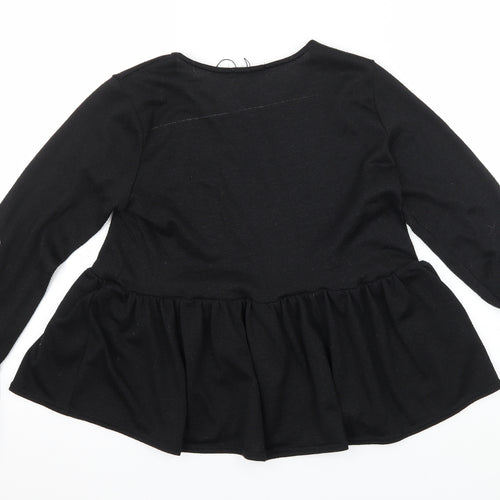 Boohoo Womens Black  Knit Pullover Jumper Size 10