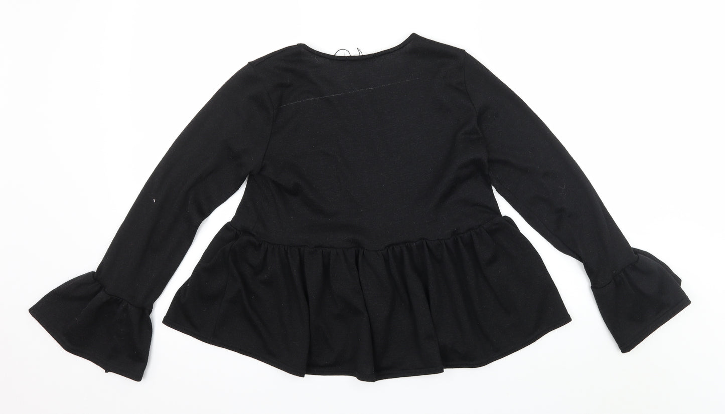 Boohoo Womens Black  Knit Pullover Jumper Size 10