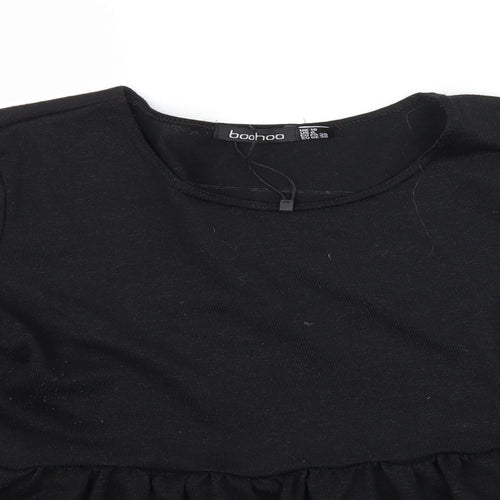 Boohoo Womens Black  Knit Pullover Jumper Size 10