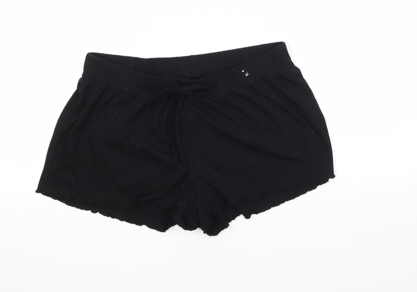 Love to Lounge Womens Black Solid Jersey Top Sleep Shorts Size 10