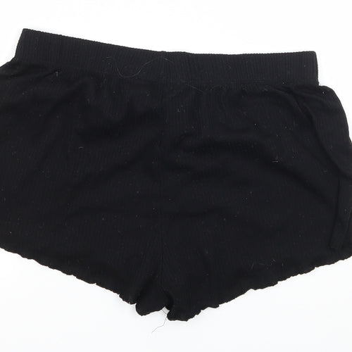 Love to Lounge Womens Black Solid Jersey Top Sleep Shorts Size 10
