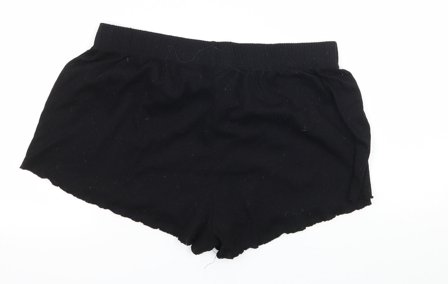 Love to Lounge Womens Black Solid Jersey Top Sleep Shorts Size 10