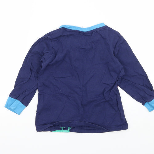 Peppa Pig Girls Blue Geometric Jersey Top Pyjama Top Size 2-3 Years  - Peppa Pig