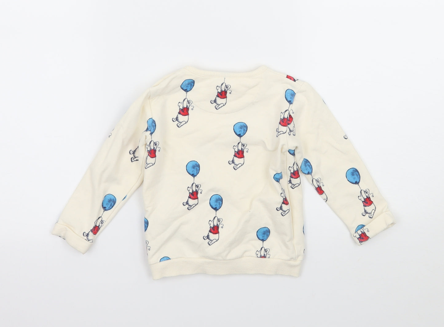 Marks and Spencer Baby Ivory Geometric Jersey Pullover Jumper Size 12-18 Months  - Winnie the Pooh