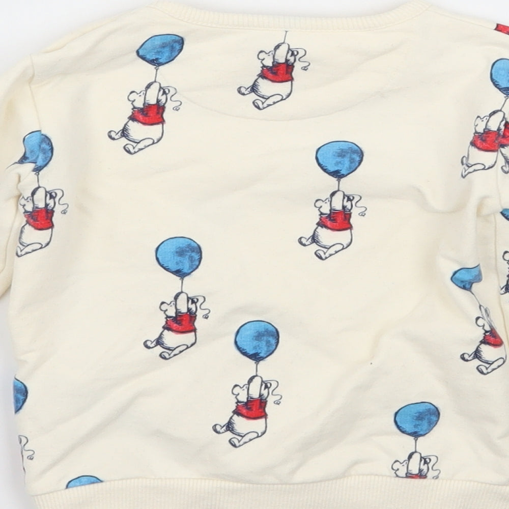 Marks and Spencer Baby Ivory Geometric Jersey Pullover Jumper Size 12-18 Months  - Winnie the Pooh