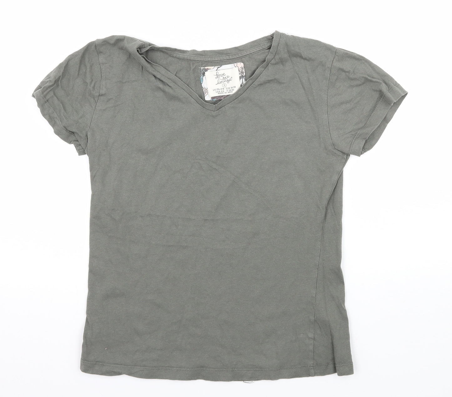 Love to Lounge Womens Green Solid Jersey Top Pyjama Top Size 6