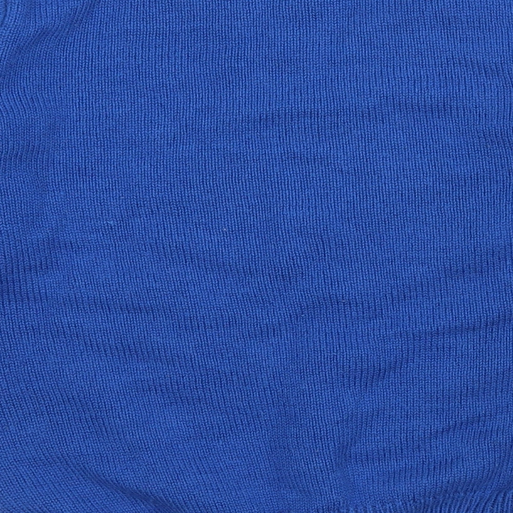 Nutmeg Boys Blue Geometric Knit Pullover Jumper Size 10-11 Years  - skiing animals