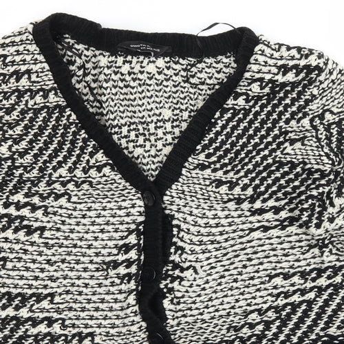 Dorothy Perkins Womens Black Geometric Knit Cardigan Jumper Size 6