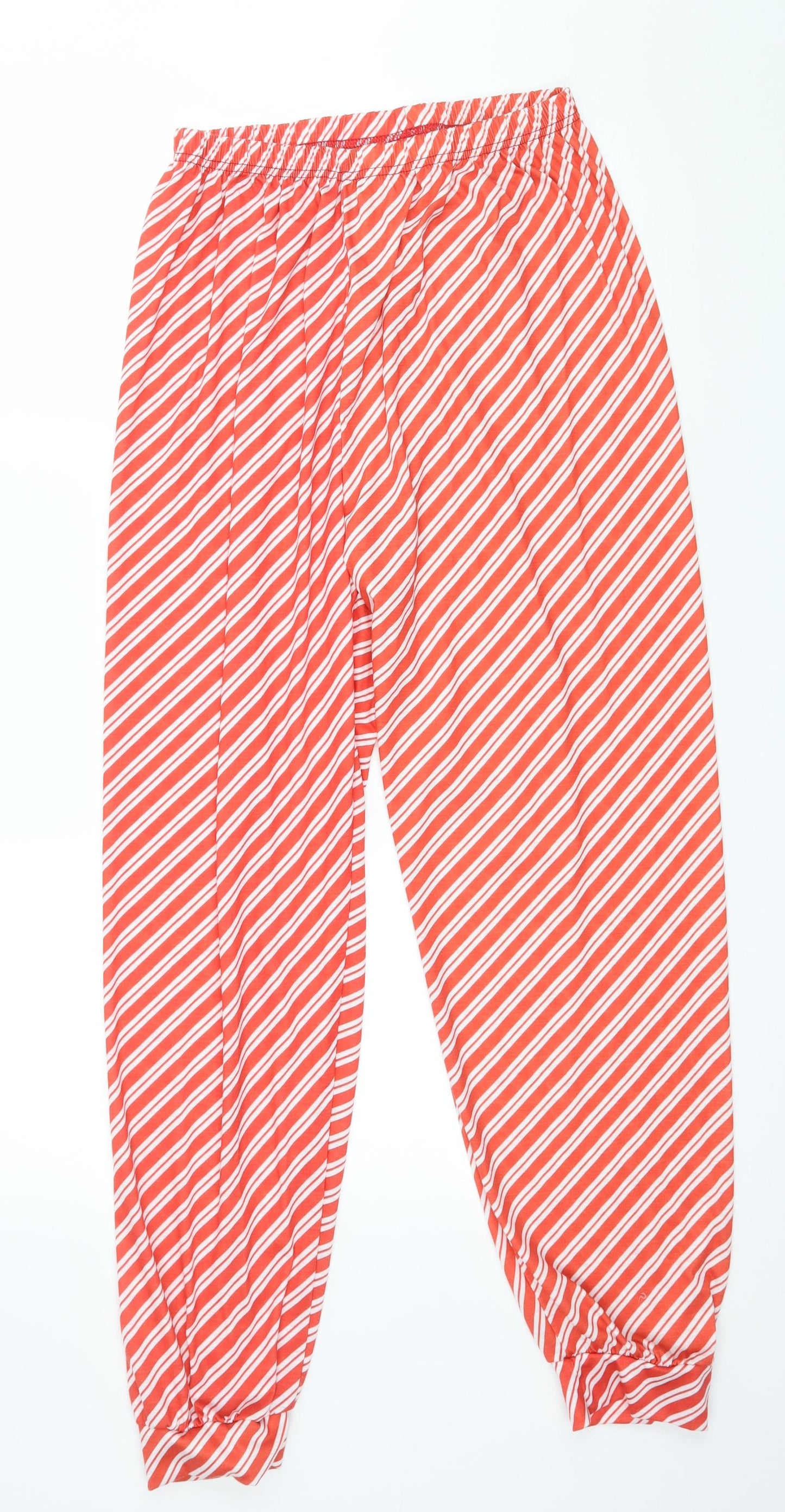 In the Style Womens Red Striped Jersey Capri Pyjama Pants Size M