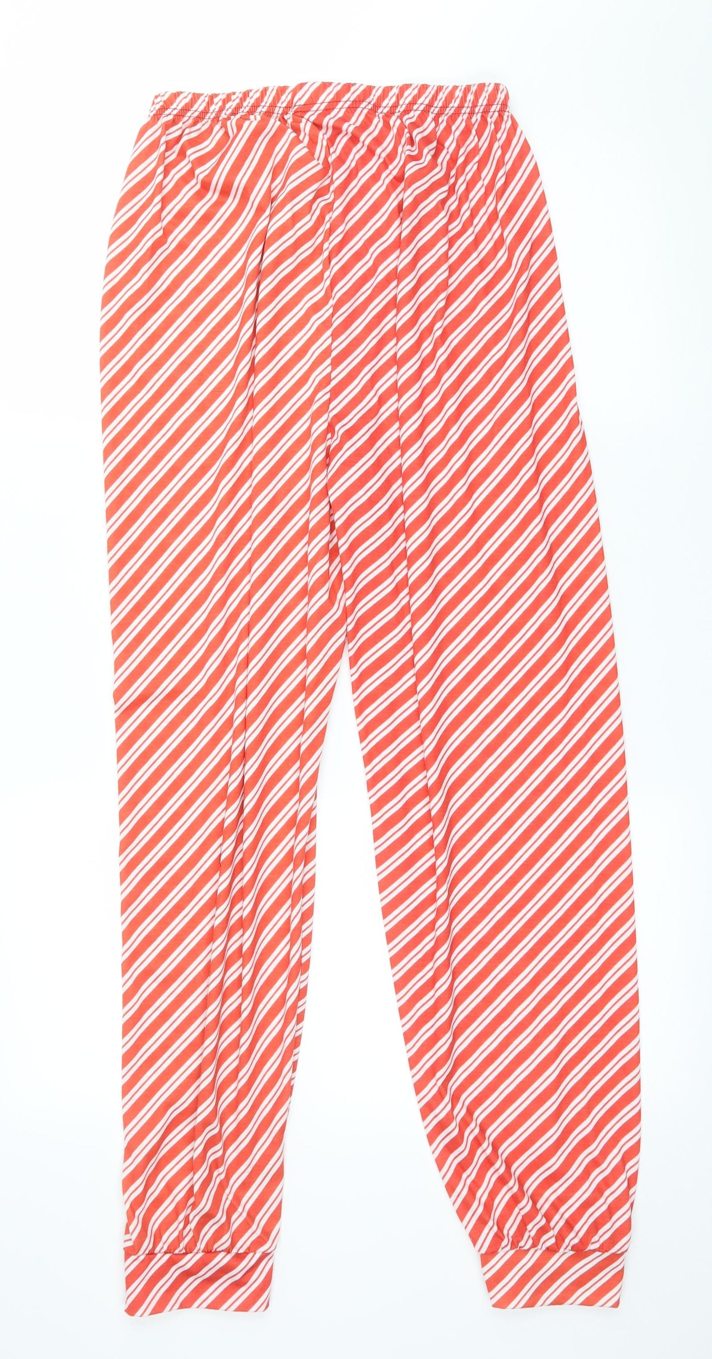 In the Style Womens Red Striped Jersey Capri Pyjama Pants Size M