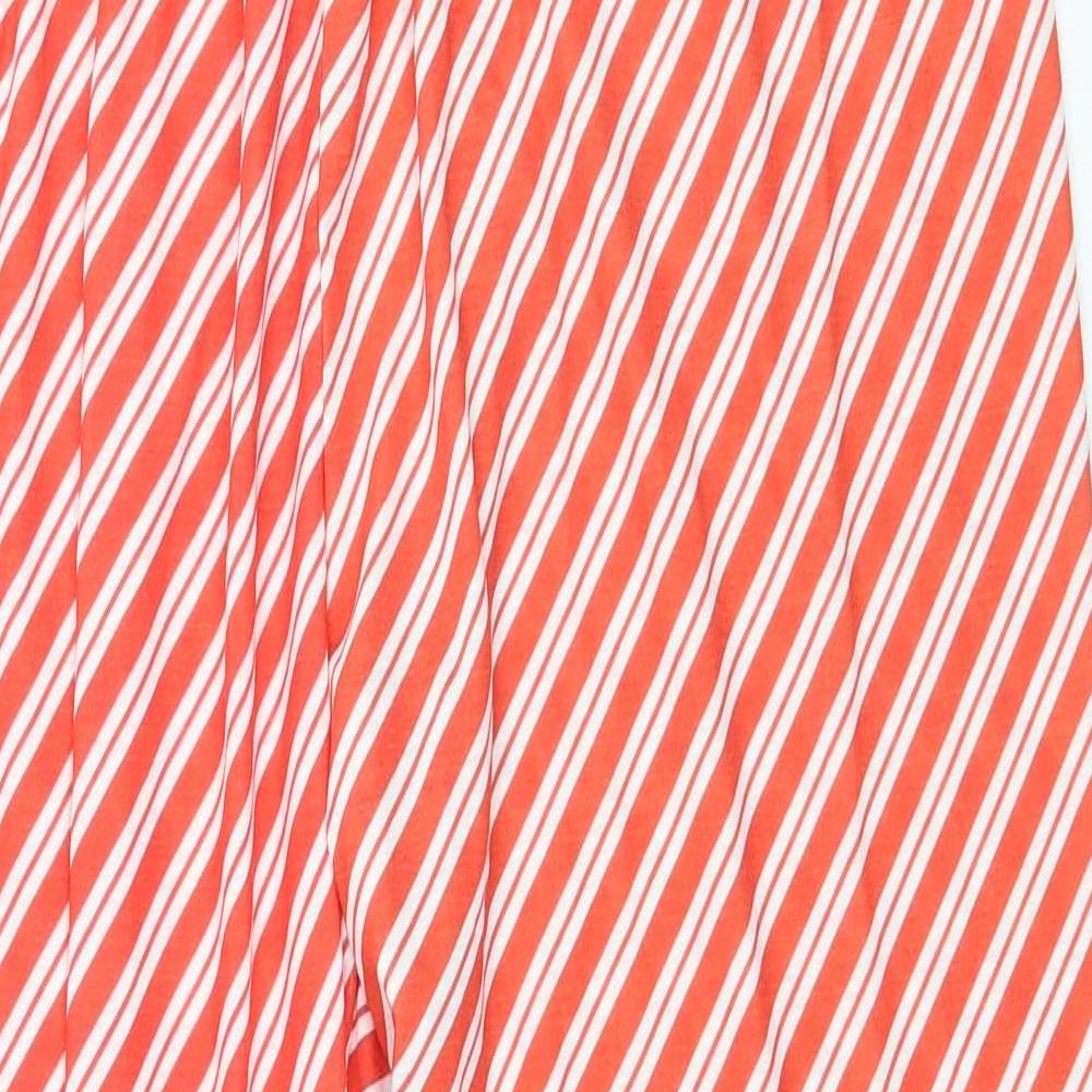 In the Style Womens Red Striped Jersey Capri Pyjama Pants Size M