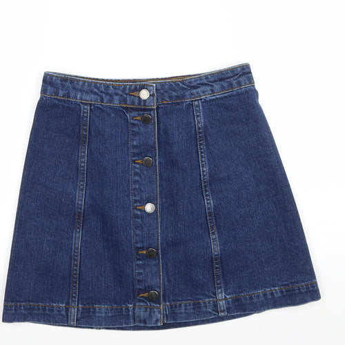 Topsho Womens Blue  Denim A-Line Skirt Size 26 in