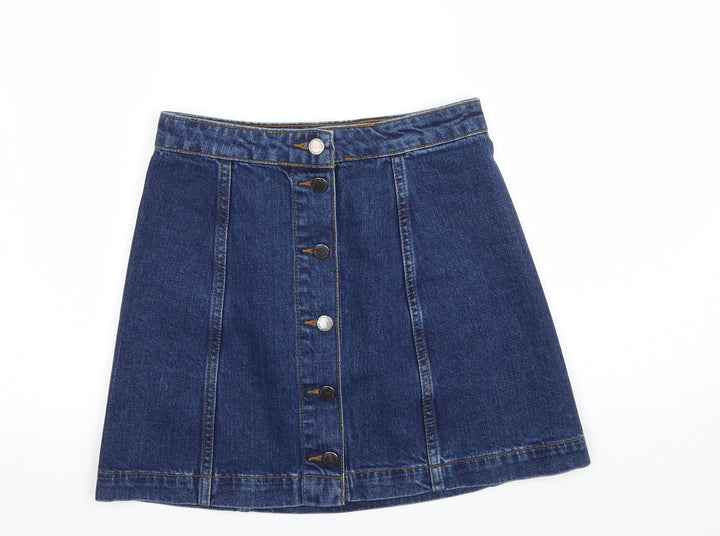 Topsho Womens Blue  Denim A-Line Skirt Size 26 in