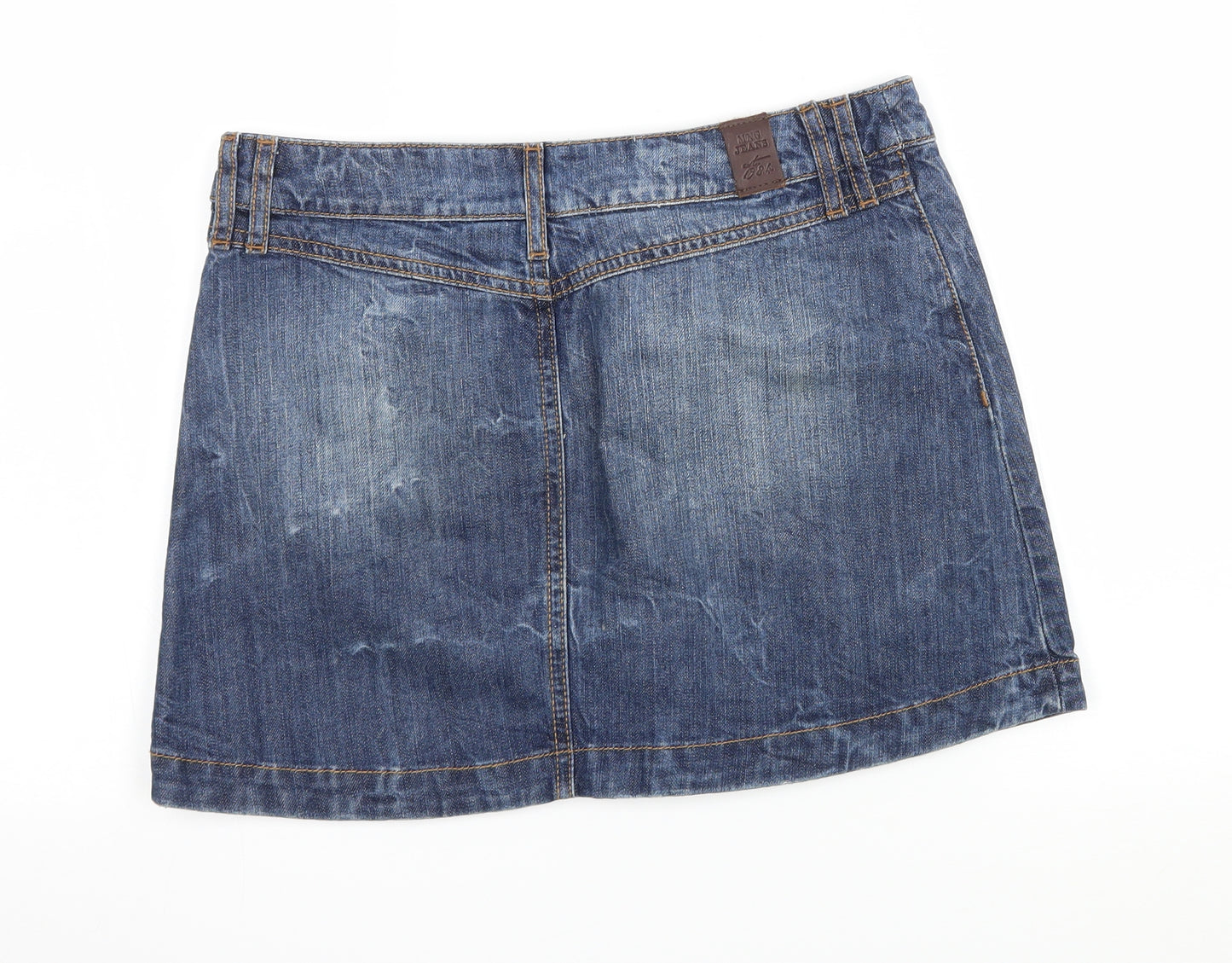 Mango Womens Blue  Denim A-Line Skirt Size 8