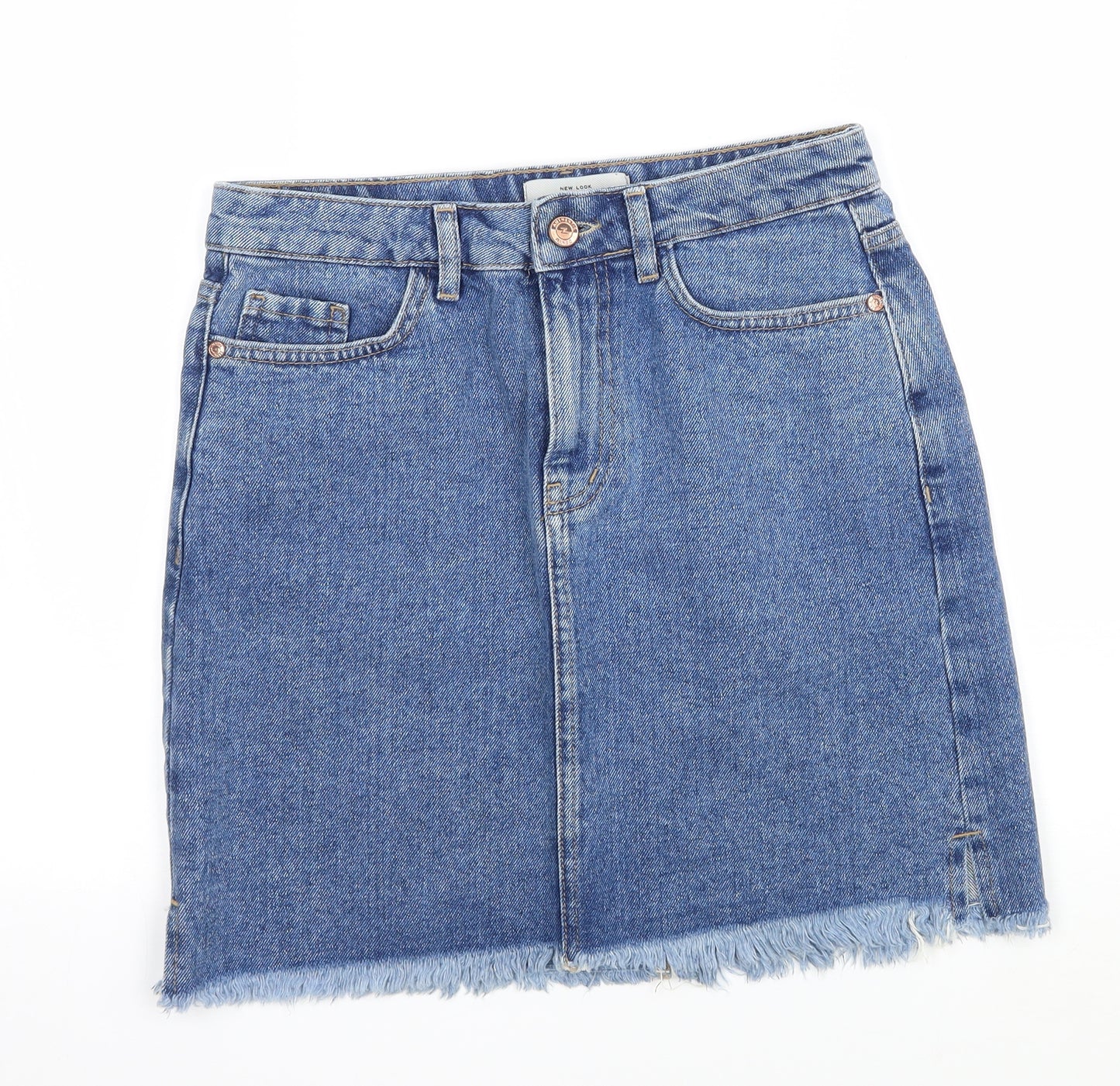 New Look Womens Blue  Denim A-Line Skirt Size 8
