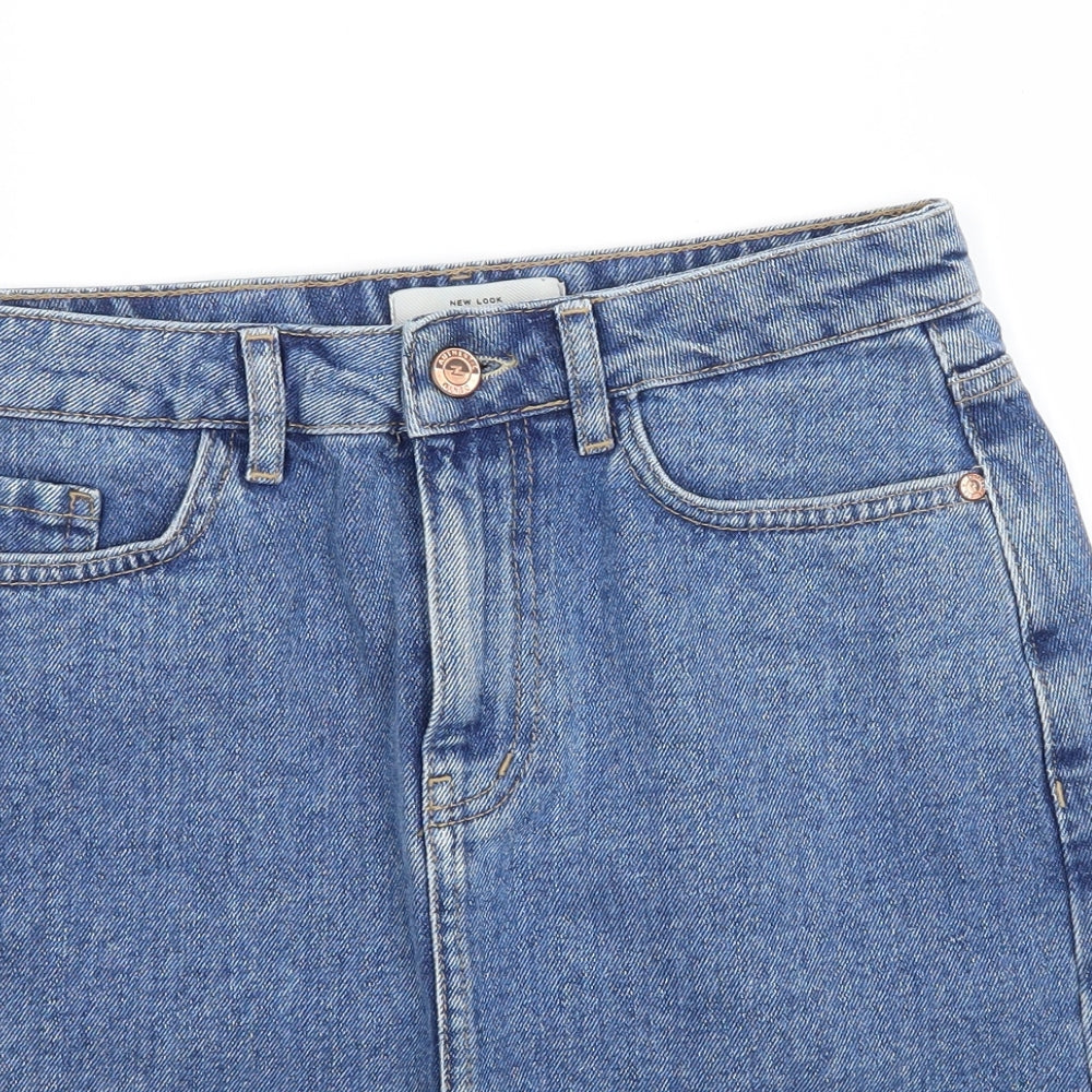 New Look Womens Blue  Denim A-Line Skirt Size 8