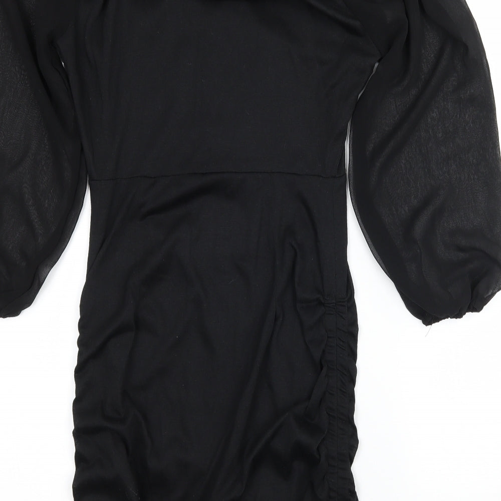 Boohoo Womens Black  Jersey Ball Gown  Size 8