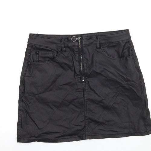 Denim & Co. Womens Black   A-Line Skirt Size 10