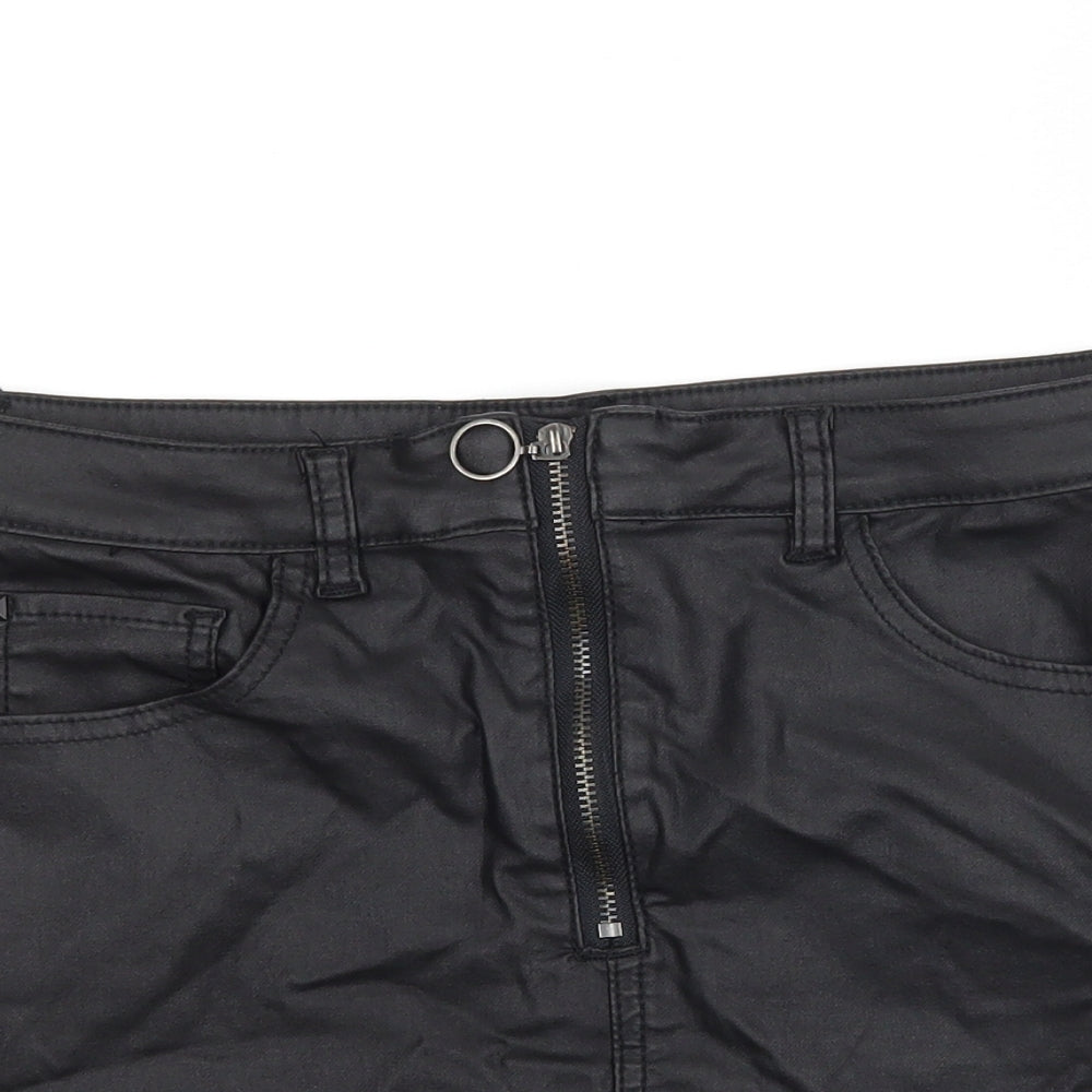 Denim & Co. Womens Black   A-Line Skirt Size 10