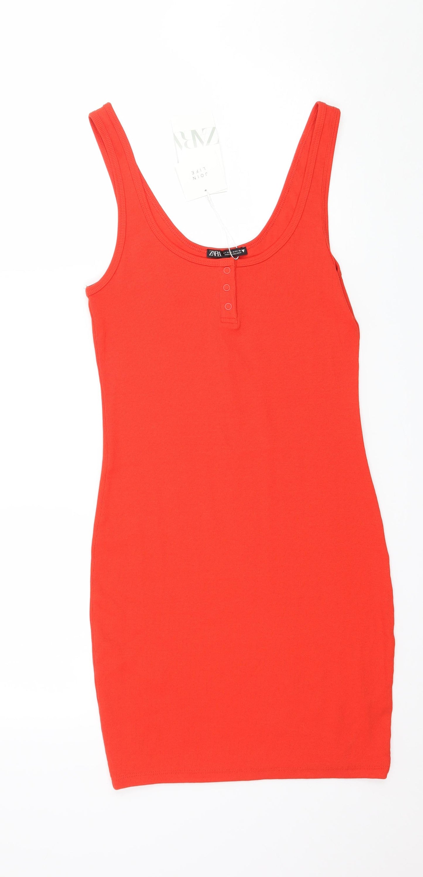 Zara Womens Red  Jersey Tank Dress  Size M