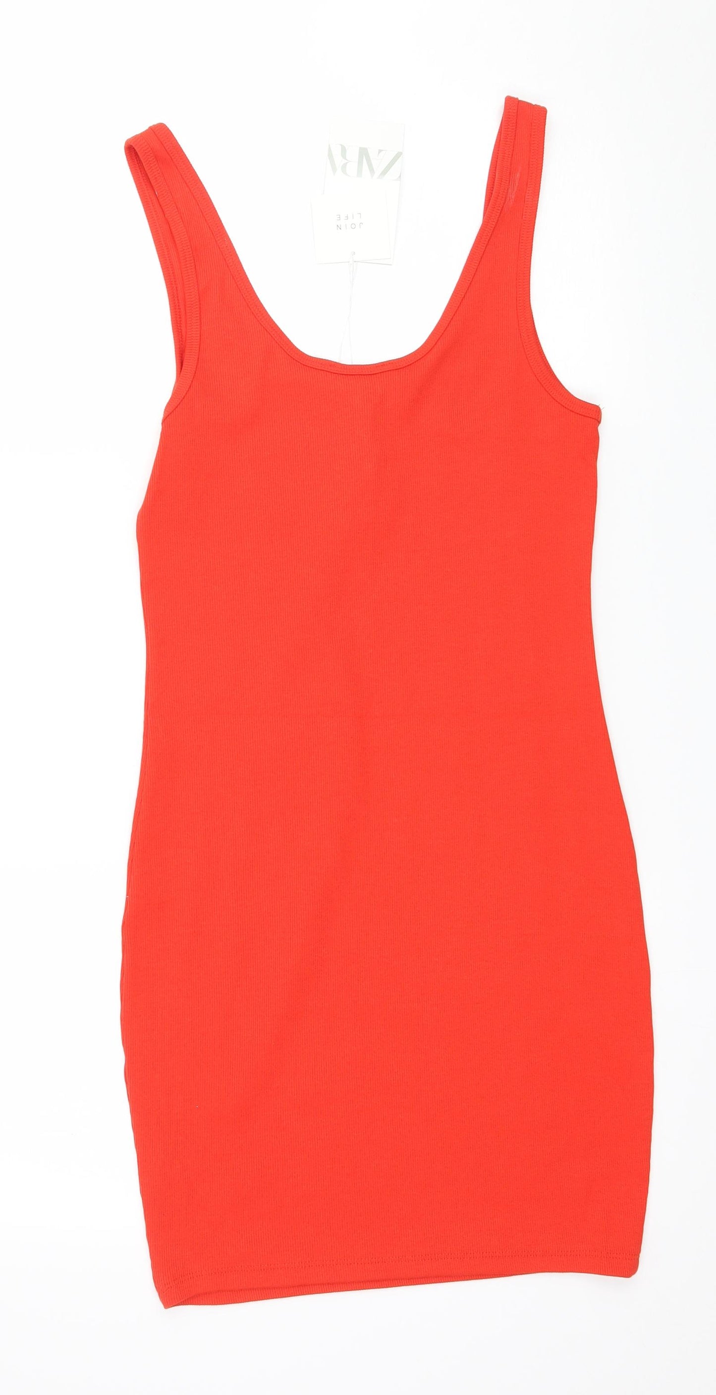 Zara Womens Red  Jersey Tank Dress  Size M