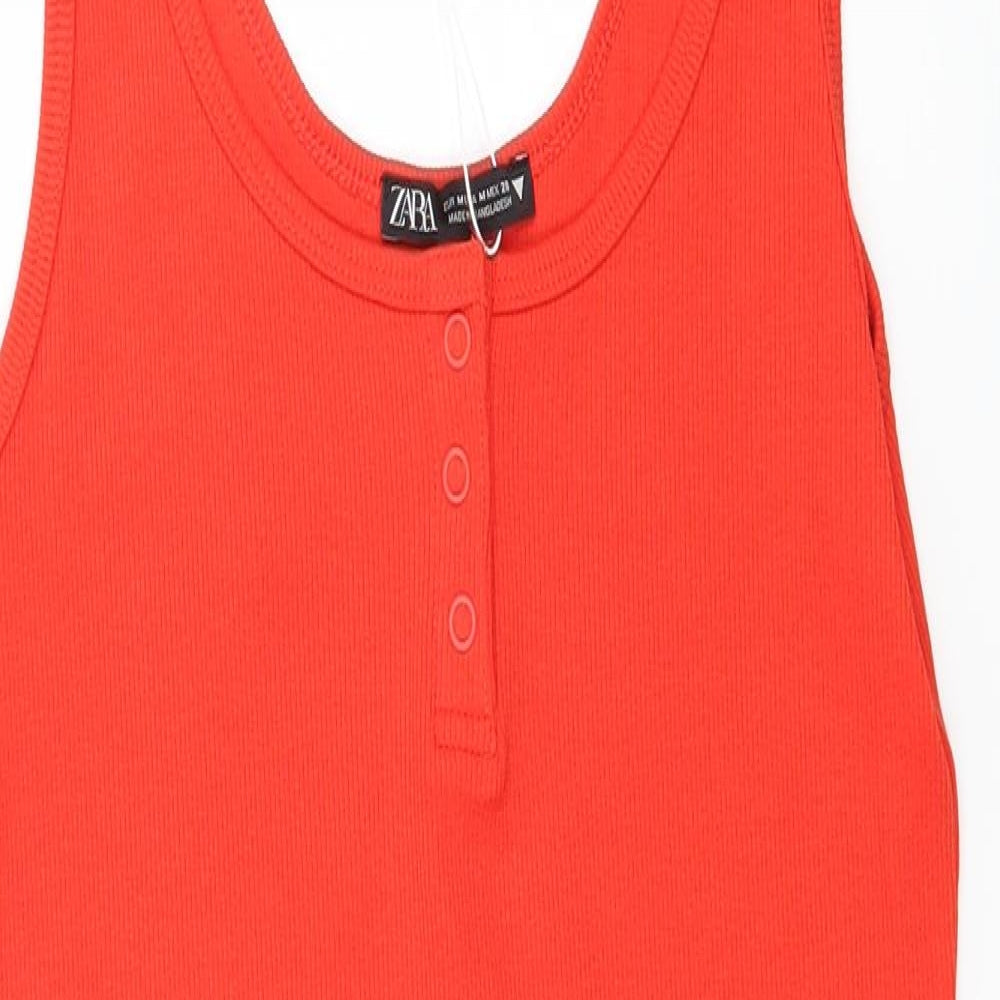 Zara Womens Red  Jersey Tank Dress  Size M