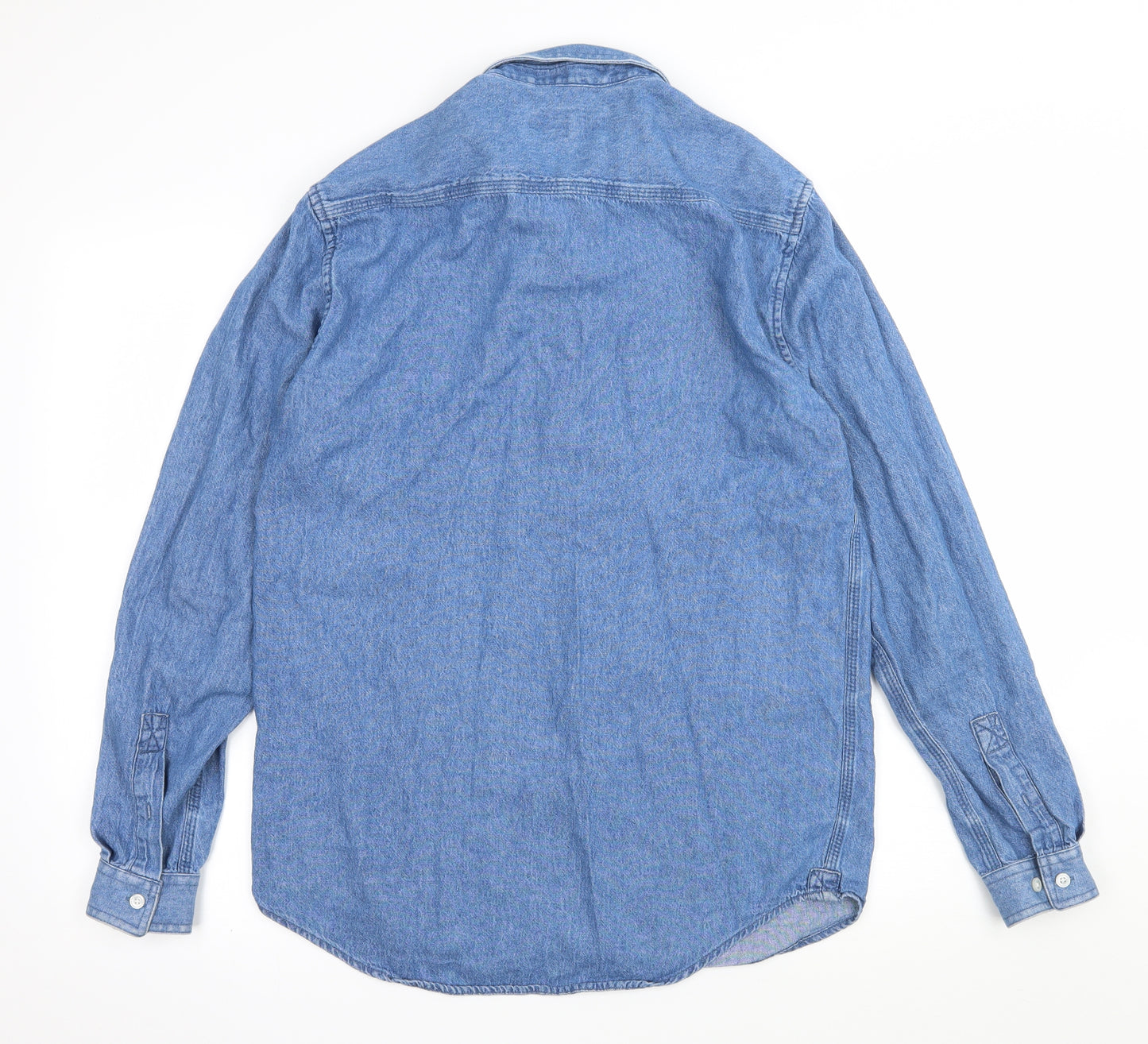 River Island Mens Blue  Denim  Button-Up Size M  - Badged