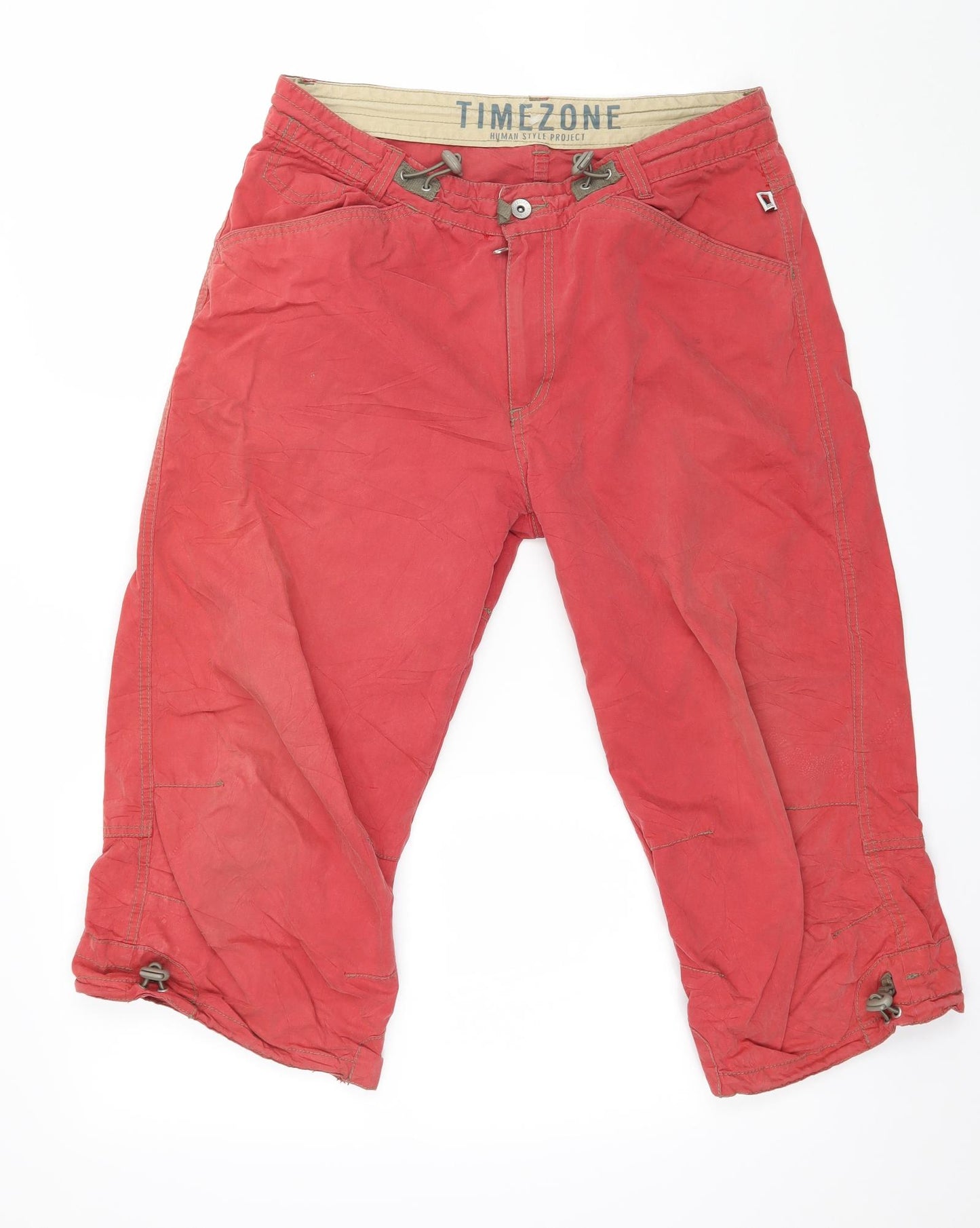 Timezone Mens Red   Cargo Shorts Size 33 in