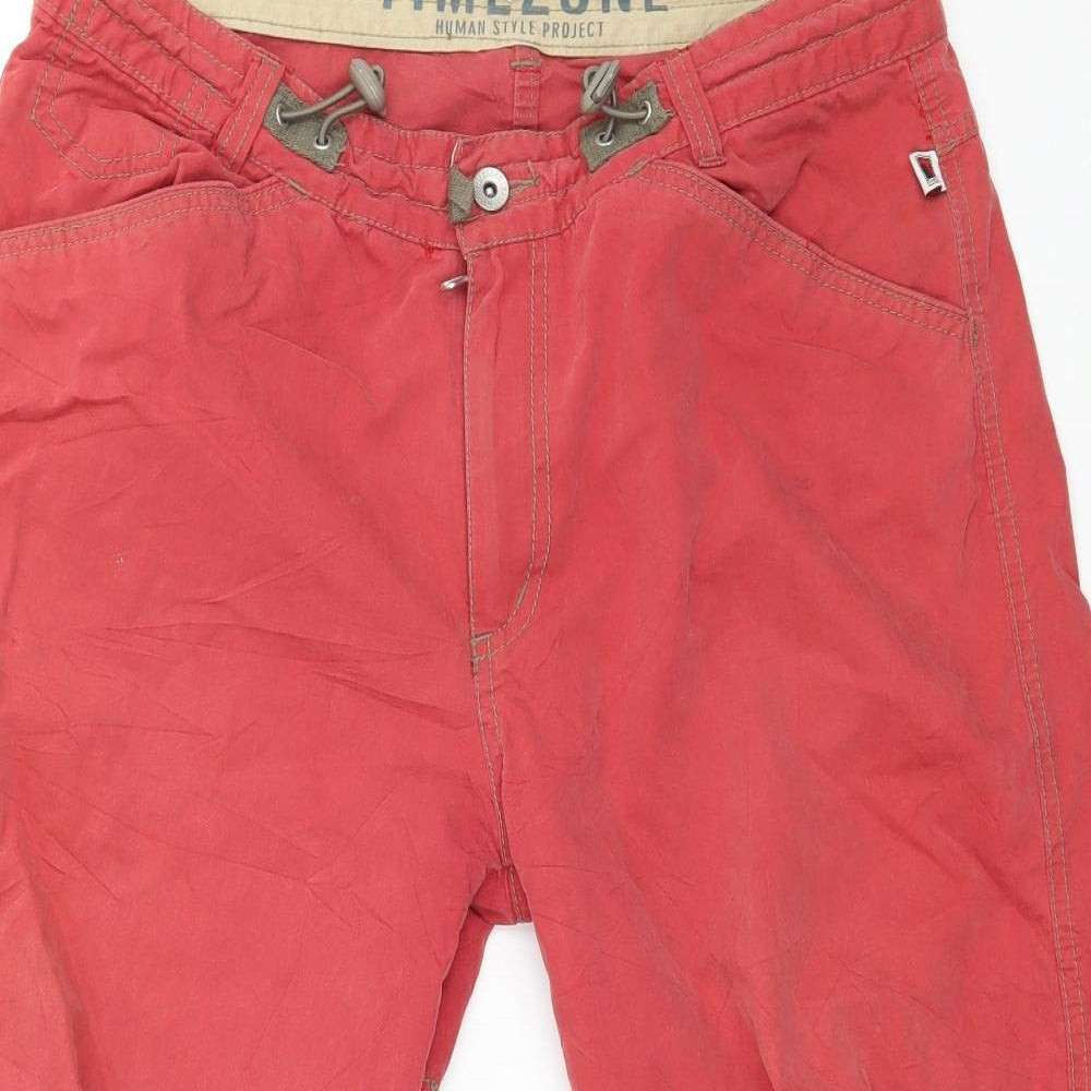 Timezone Mens Red   Cargo Shorts Size 33 in