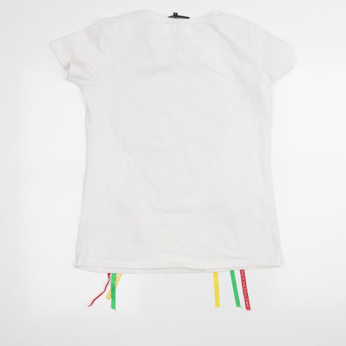 Cameo Rose Womens White  Jersey Basic T-Shirt Size M  - Hippy Girl