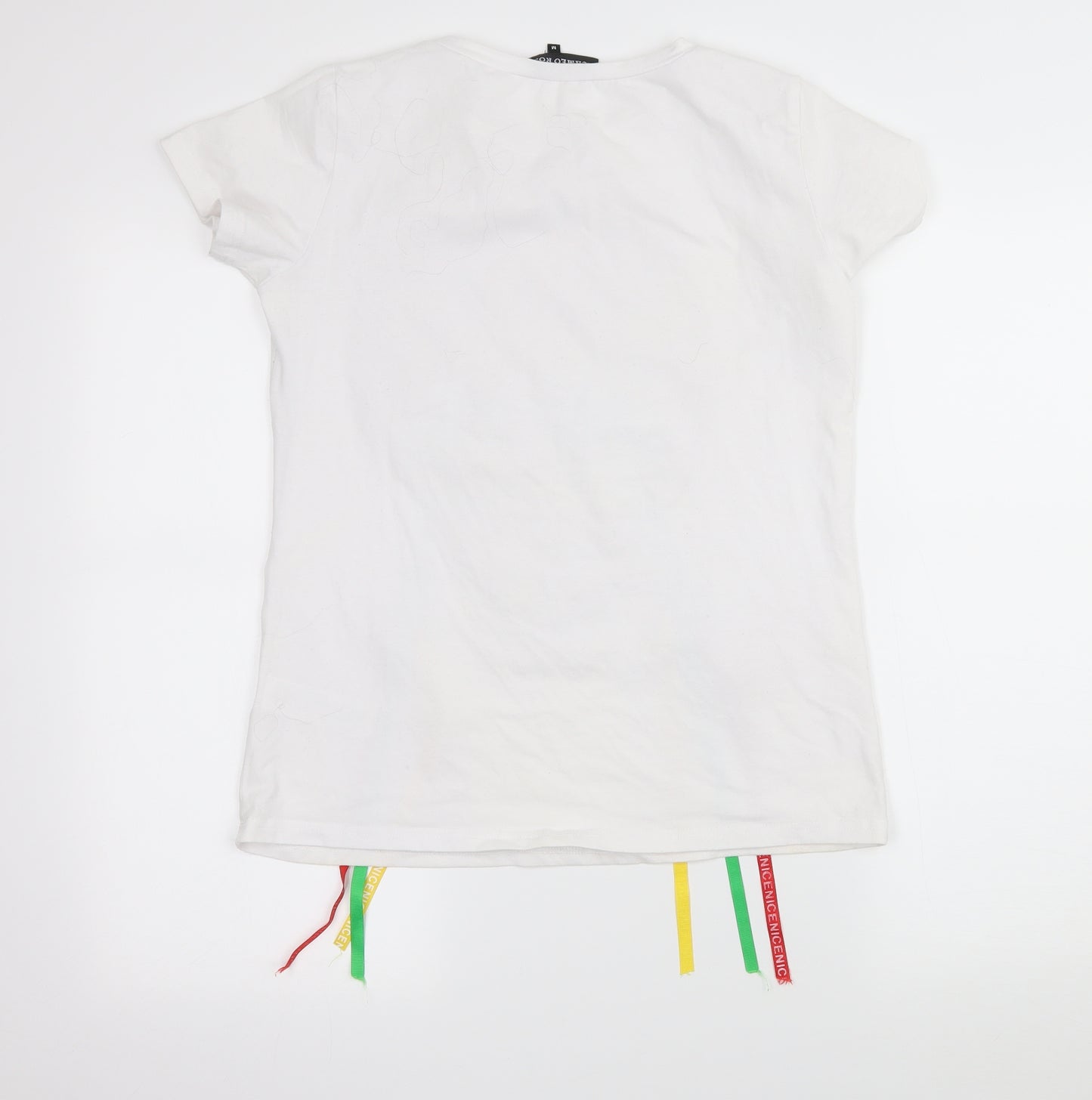 Cameo Rose Womens White  Jersey Basic T-Shirt Size M  - Hippy Girl