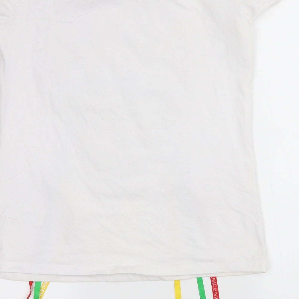 Cameo Rose Womens White  Jersey Basic T-Shirt Size M  - Hippy Girl