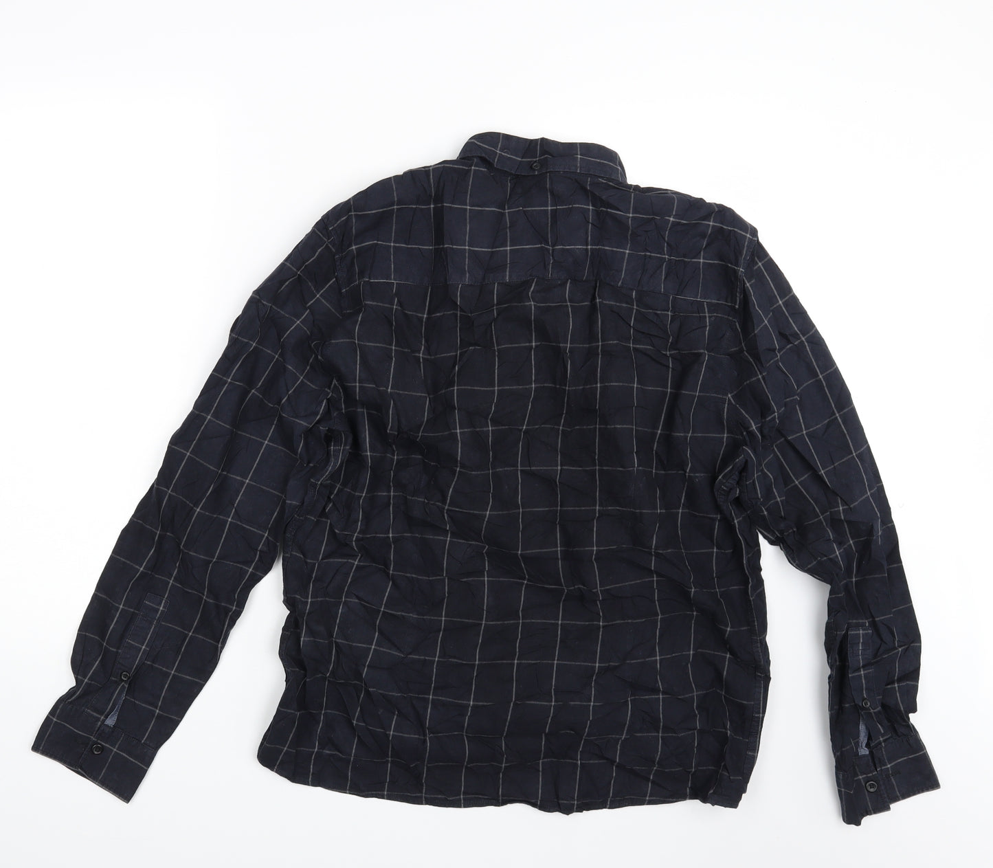 Easy Mens Beige Check   Button-Up Size L