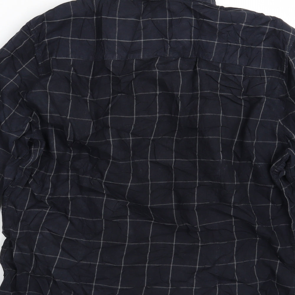 Easy Mens Beige Check   Button-Up Size L