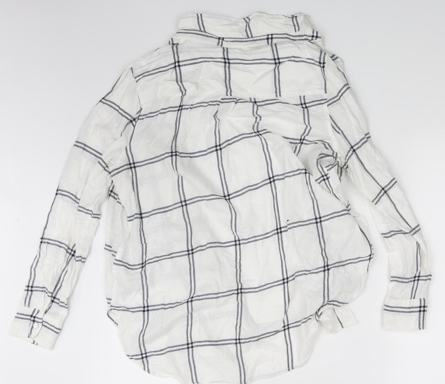 Preworn Womens White Check  Basic Button-Up One Size