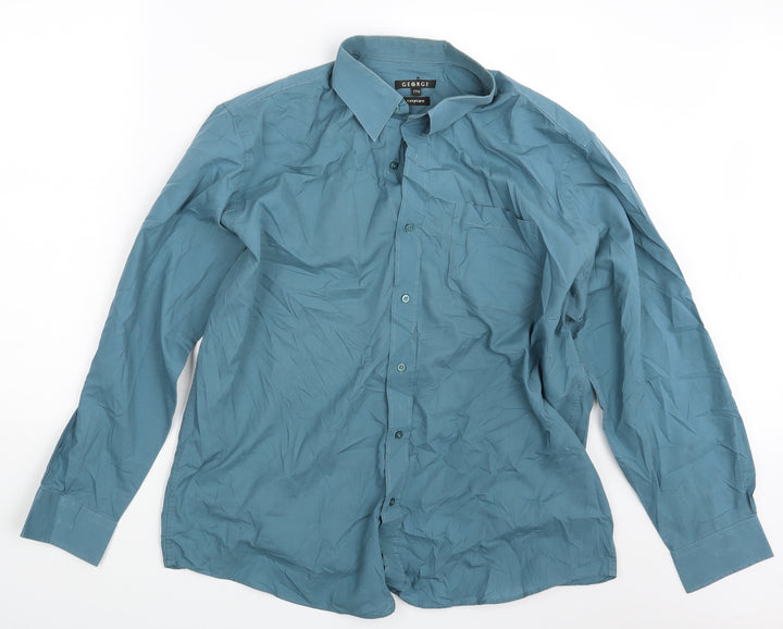 George Mens Green Button-Up One Size