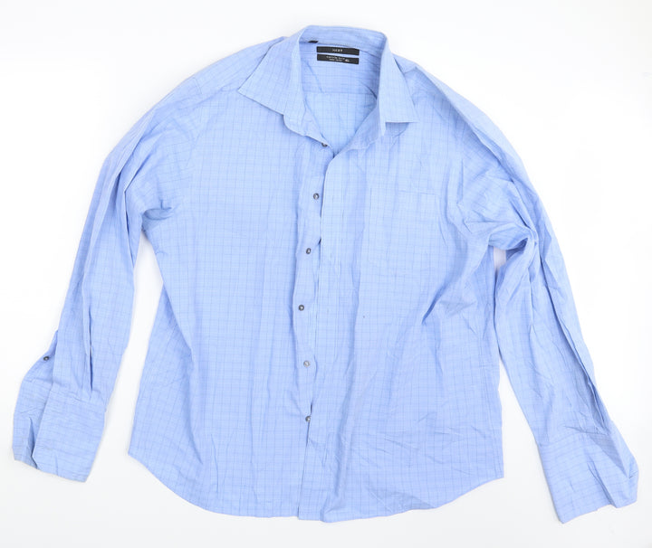 NEXT Mens Blue Check   Button-Up One Size