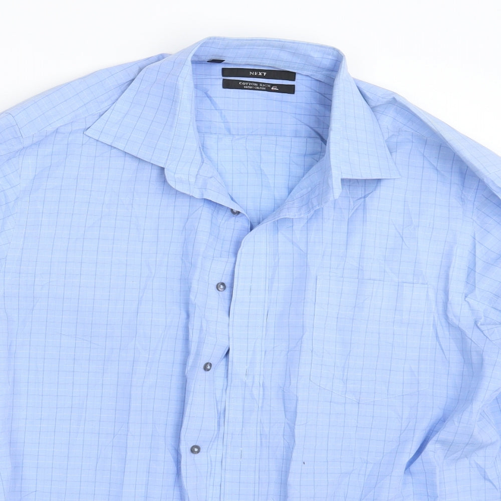 NEXT Mens Blue Check   Button-Up One Size