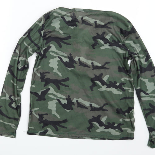 Preworn Womens Multicoloured Camouflage  Basic T-Shirt One Size