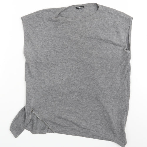 Warehouse Womens Grey   Basic T-Shirt Size 14