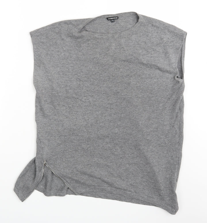 Warehouse Womens Grey Basic T-Shirt Size 14