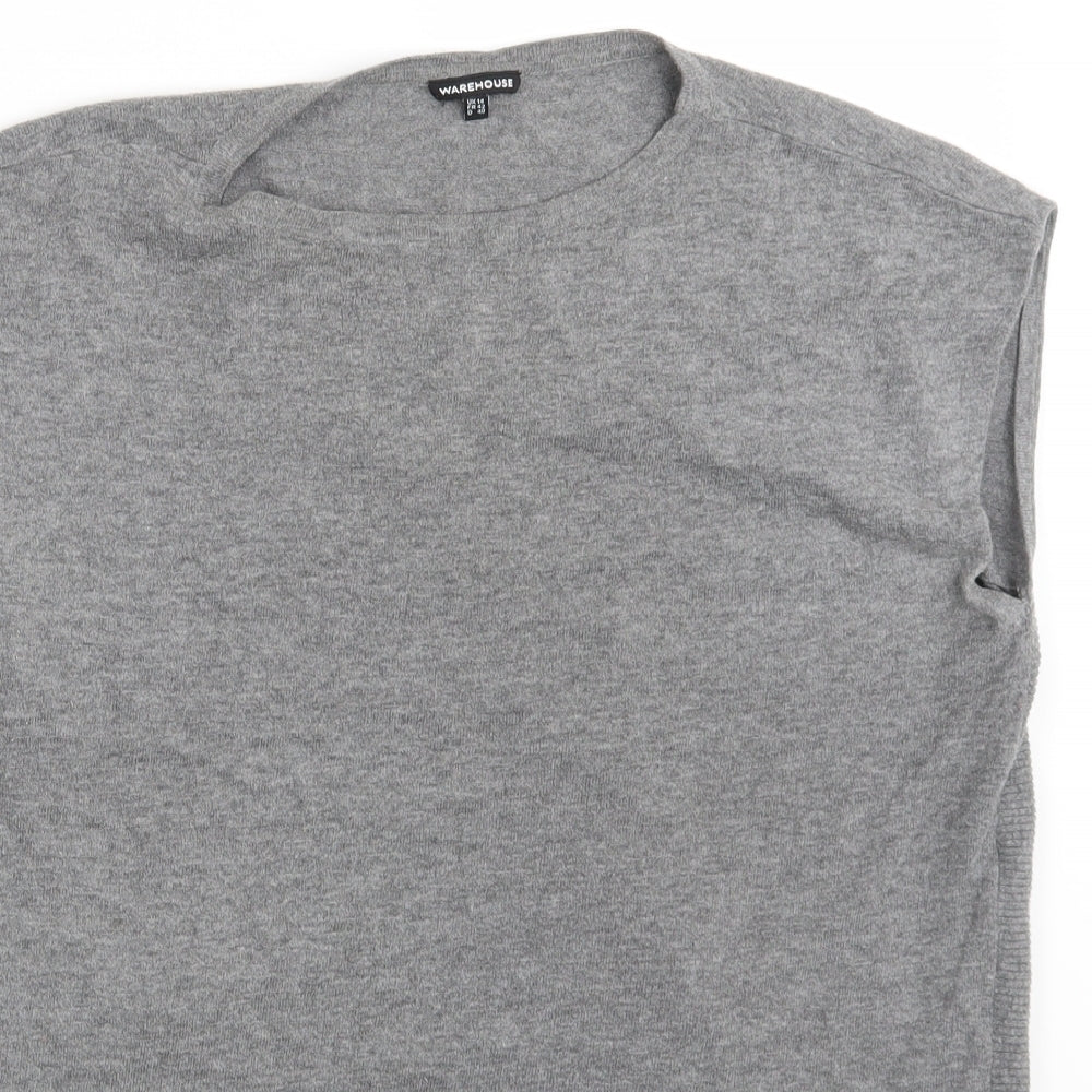 Warehouse Womens Grey   Basic T-Shirt Size 14