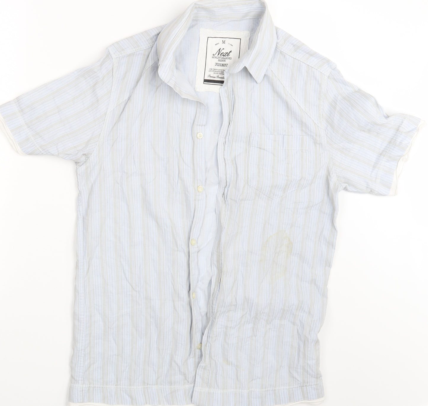 NEXT Mens Blue Striped   Button-Up Size M