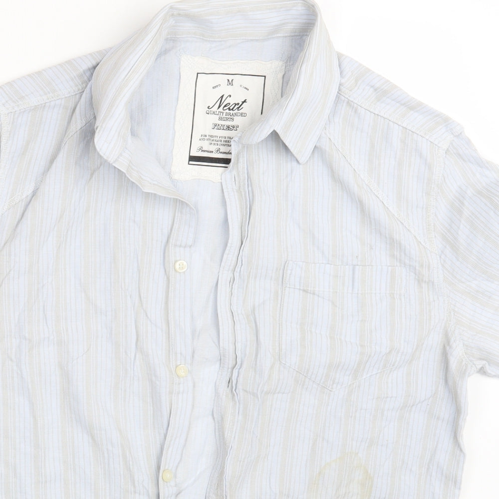 NEXT Mens Blue Striped   Button-Up Size M