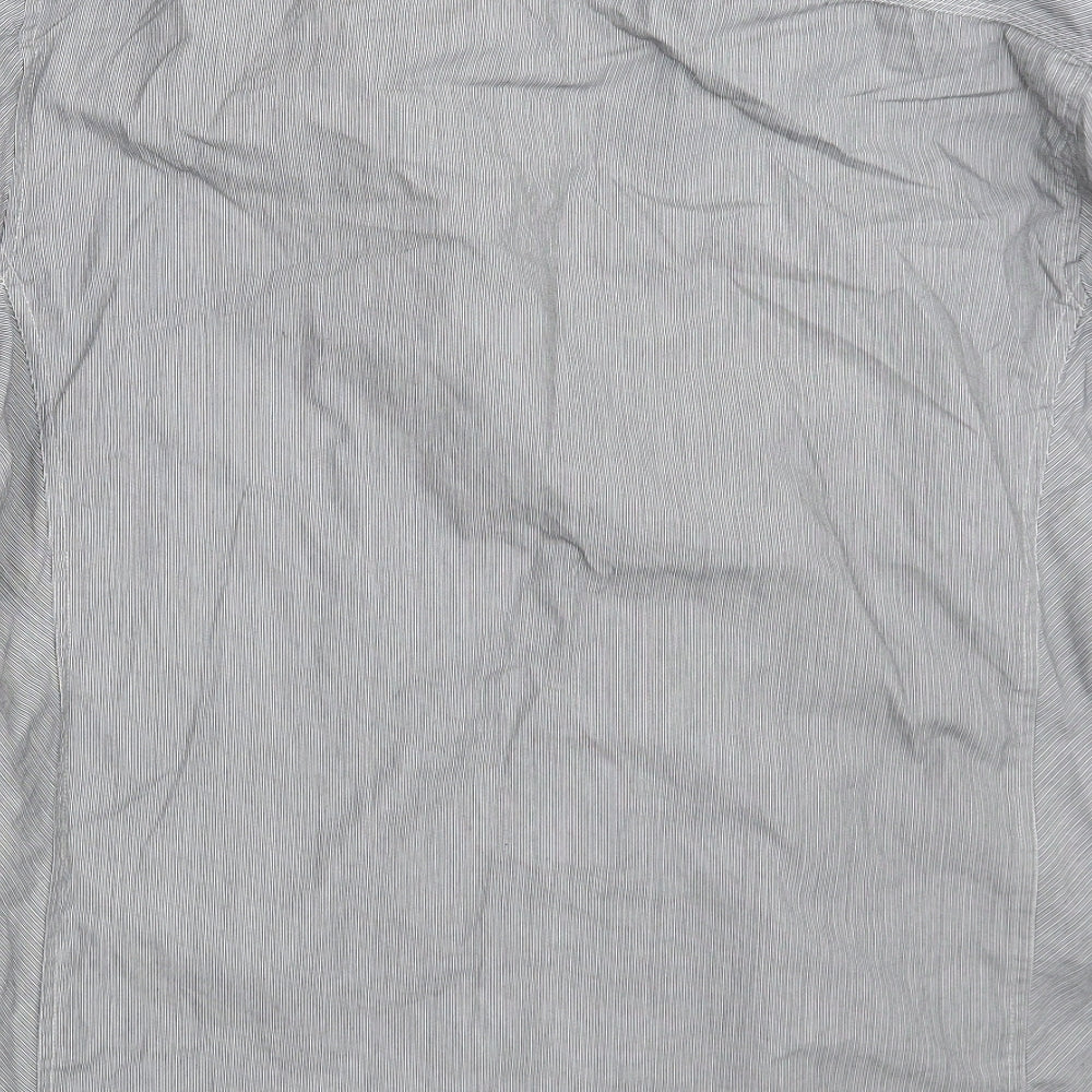 NEXT Mens Grey Striped   Button-Up Size L