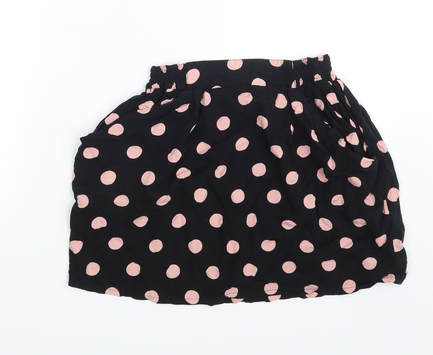 Divided Womens Black Polka Dot  A-Line Skirt Size 14