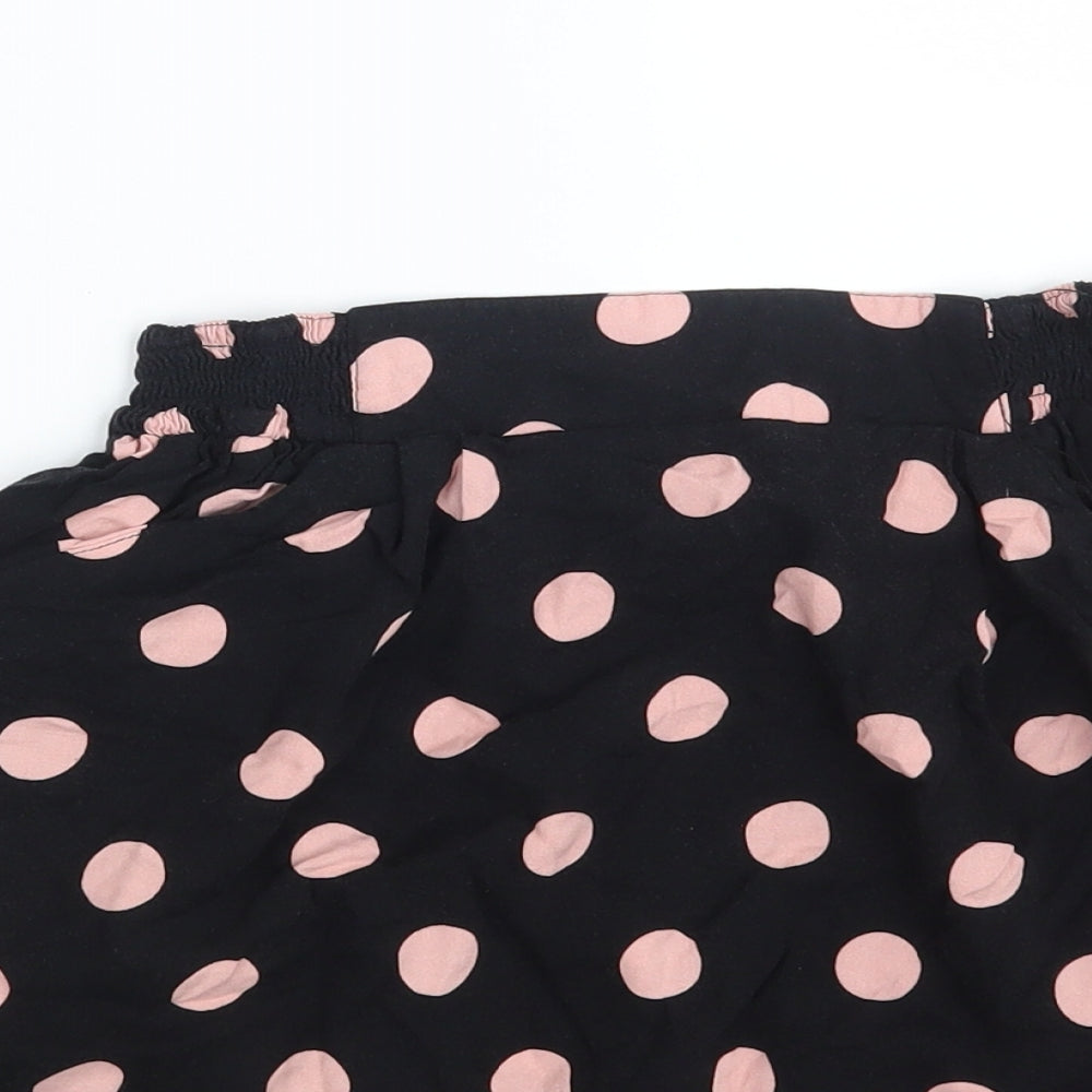 Divided Womens Black Polka Dot  A-Line Skirt Size 14